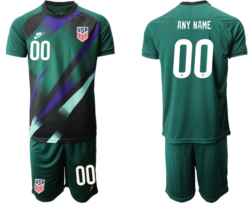 Men 2020-2021 Season National team United States goalkeeper green customized Soccer Jersey1->united states jersey->Soccer Country Jersey